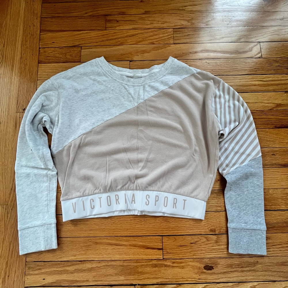 Victoria's Secret Tan and Gray Sweatshirt